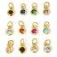 Immagine di 5 Pz Ottone Charms Tondo 18K Vero Oro Placcato Multicolore Cubic Zirconiae 9mm x 4mm