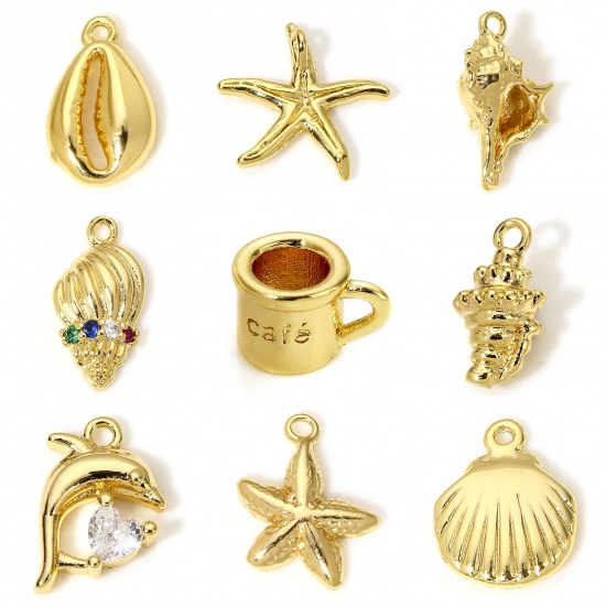 Picture of Brass Ocean Jewelry Charms 18K Gold Plated