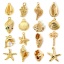 Imagen de 2 Unidades Latón Joyería del océano Colgantes Charms Chapado en Oro de 18K