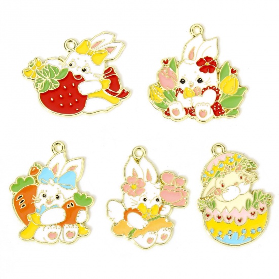 Picture of Easter Day Pendants Gold Plated Multicolor Enamel