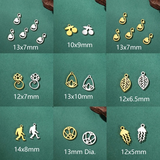 Picture of 304 Stainless Steel Mini Charms Gold Plated Hollow