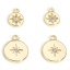 Immagine di 1 Pz Ottone Galassia Charms Tondo 14k Vero Oro Placcato Stella Micro Spianare Trasparente Cubic Zirconiae