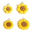 Bild von 10 Stück Harz Charms Sonnenblume Silberfarbe Gelb