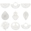 Picture of 304 Stainless Steel Charms Silver Tone Filigree Filigree Stamping