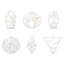 Image de 5 Pcs Breloques en 304 Acier Inoxydable Halloween Argent Mat Estampe en Filigrane