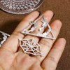 Picture of 304 Stainless Steel Halloween Charms Silver Tone Filigree Stamping