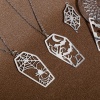 Picture of 304 Stainless Steel Halloween Charms Silver Tone Filigree Stamping