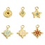 Picture of Eco-friendly Vacuum Plating 304 Stainless Steel Galaxy Charms Gold Plated Star Enamel Multicolor Rhinestone