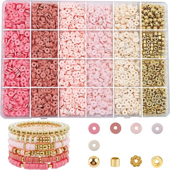 Image de 1 Box Polymer Clay Beads DIY Kits For Bracelet Necklace Jewelry Making Handmade Accessories 19cm x 13cm