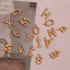 Picture of 316 Stainless Steel Mini Charms 18K Gold Plated Capital Alphabet/ Letter Message " A-Z " Twisted 15.2mm x 11.7mm