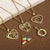 Picture of Brass Charm Pendant 18K Gold Plated Multicolour Cubic Zirconia