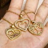 Picture of Brass Charm Pendant 18K Gold Plated Multicolour Cubic Zirconia