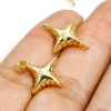 Picture of Brass Galaxy Charms 18K Real Gold Plated Star 3D Clear Cubic Zirconia 19mm x 14mm