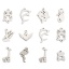 Immagine di 5 Pz Ecologico 304 Acciaio Inossidabile Carino Charms Orso Tono Argento Gatto Filigrana