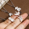 Eco-friendly 304 Stainless Steel Cute Charms Silver Tone Bear Animal Cat Hollow の画像