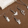 Eco-friendly 304 Stainless Steel Cute Charms Silver Tone Bear Animal Cat Hollow の画像