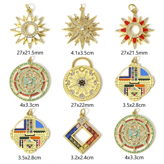 Picture of Pendants 18K Real Gold Plated Sun Star
