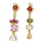 Immagine di 1 Pz Ottone Ciondoli Nappine 18K Vero Oro Placcato Multicolore Cubic Zirconiae