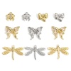 Bild von 2 PCs Brass Insect Charms Real Gold Plated Butterfly Animal Dragonfly                                                                                                                                                                                         