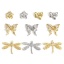 Immagine di 2 Pz Ottone Insetto Charms Farfalla Vero Oro Placcato Libellula