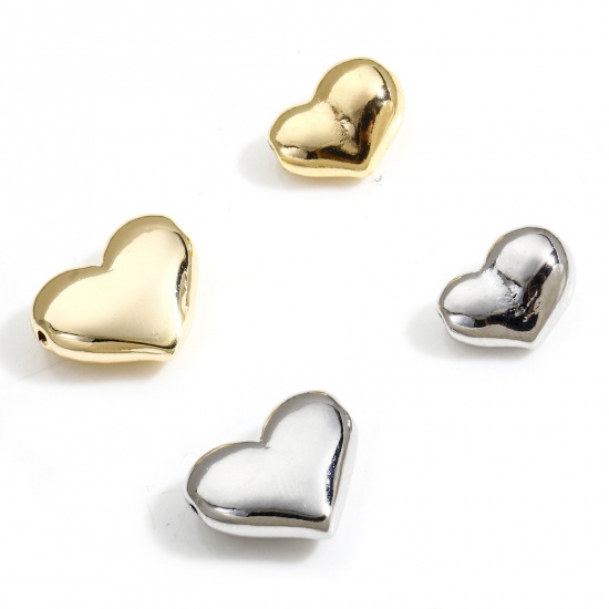 Picture of 2 PCs Brass Valentine's Day Charms Heart 3D                                                                                                                                                                                                                   
