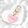 1 個 バレンタイン・デー キーチェーンとキーリング 金メッキ 多色 ハート 文字内容「 Honey」 エナメル の画像
