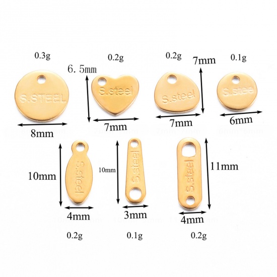 Image de 10 Pcs Chaîne d'Extension de Pendentifs pour Collier Bracelet en 304 Acier Inoxydable Doré Géométrique