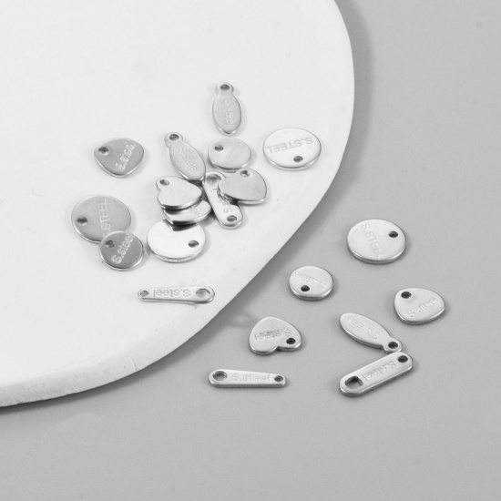 Immagine di 50 Pz 304 Acciaio Inossidabile Estremità della Catena di Estensione dei Ciondoli Per Bracciale Collana Gioielli Tono Argento