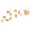 Picture of 304 Stainless Steel Ear Post Stud Earring For DIY Jewelry Making Accessories Gold Plated Cabochon Settings