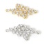Picture of Brass Micro Pave Connectors Charms Pendants Rhombus Real Gold Plated Clear Cubic Zirconia 24mm x 12mm