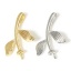 Immagine di 2 Pz Ottone Connettore Ciondolo Perla Bail Pin Cap Vero Oro Placcato Foglia 23mm x 14mm, Spessore dell'ago: 0.8mm