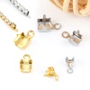 Picture of Brass Crimp Ends Connectors For Cup Chain Jewelry Making Square Real Gold Plated