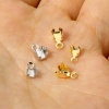 Picture of Brass Crimp Ends Connectors For Cup Chain Jewelry Making Square Real Gold Plated