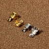 Picture of Brass Crimp Ends Connectors For Cup Chain Jewelry Making Square Real Gold Plated