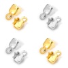 Picture of Brass Crimp Ends Connectors For Cup Chain Jewelry Making Square Real Gold Plated