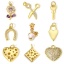 Immagine di 1 Pz Ottone Charms Fiore 18K Vero Oro Placcato Forbici