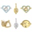 Picture of Brass Connectors Charms Pendants Heart Tennis Racket 18K Real Gold Plated Micro Pave