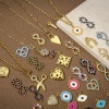 Immagine di 1 Pz Ottone Pendenti Charms Connettori Accessori Cuore Racchetta da Tennis Disegno 18K Vero Oro Placcato Micro Spianare