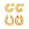 Imagen de 1 Pair Eco-friendly Dainty Real Gold Plated 304 Stainless Steel U Shaped Earrings For Women Gift