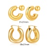 Изображение 1 Pair Eco-friendly Dainty Real Gold Plated 304 Stainless Steel U Shaped Earrings For Women Gift