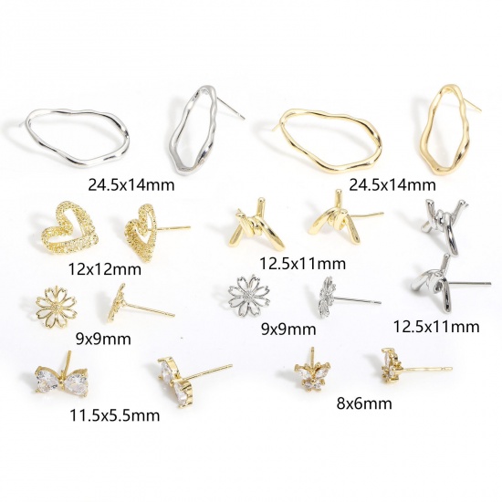 Picture of Eco-friendly Vacuum Plating Sweet & Cute Exquisite Real Gold Plated Copper Daisy Flower Ear Post Stud Earrings For Women Party