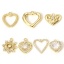 Immagine di 1 Pz Ottone San Valentino Charms Cuore 18K Oro riempito