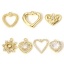 Immagine di 1 Pz Ottone San Valentino Charms Cuore 18K Vero Oro Placcato