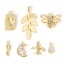 Picture of Brass Charms 18K Real Gold Plated Bee Animal Airplane