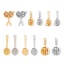 Immagine di 2 Pz Ottone Sport Charms Racchetta Vero Oro Placcato 27.5mm x 8mm