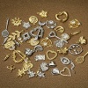 Picture of Brass Insect Charms Real Gold Plated Bee Animal 3D Clear Cubic Zirconia 12.5mm x 11mm