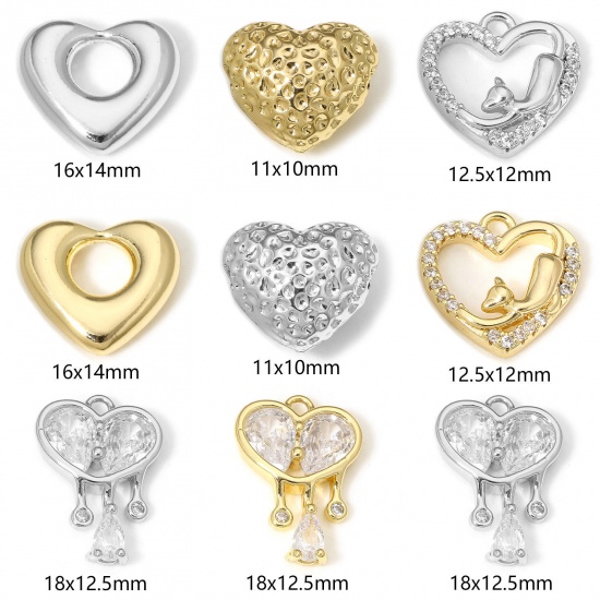 Picture of Eco-friendly Brass Valentine's Day Charms Real Gold Plated Heart
