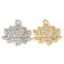 Immagine di 1 Pz Ecologico Ottone Religione Charms Fiore Di Loto Vero Oro Placcato Micro Spianare Trasparente Cubic Zirconiae 13mm x 13mm