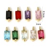 Picture of Eco-friendly Brass Geometric Charms 18K Real Gold Plated Rectangle 8.5mm x 3mm