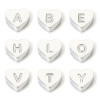 Picture of Eco-friendly 304 Stainless Steel Valentine's Day Beads For DIY Jewelry Making Heart Silver Tone Initial Alphabet/ Capital Letter
